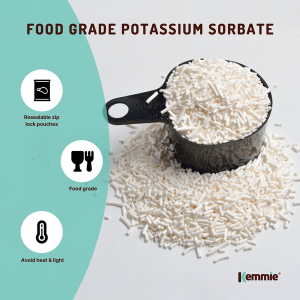 Potassium Sorbate E202 Granules Food Grade Preservative Cosmetics Brew Skin 50g