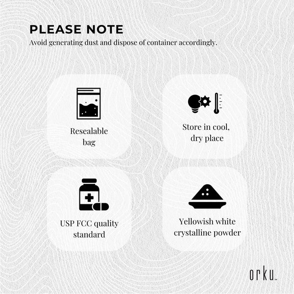 Orku 20Kg Sodium Ascorbate - High Purity Soluble Crystalline Powder Ingredient