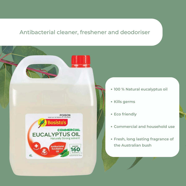 Bosisto's Commercial Eucalyptus Oil Cleaner Natural Floor Kitchen Bathroom 4L