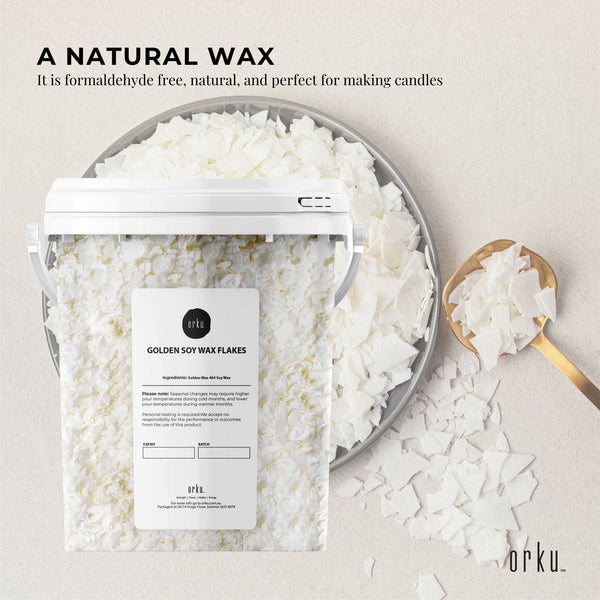 Orku Golden 464 Soy Wax Flakes 100% Pure Natural DIY Candle Melts Chips 400g