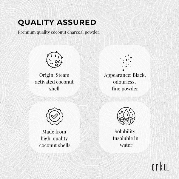 Orku 400g Activated Carbon Powder Coconut Charcoal Bucket - Water Filtration