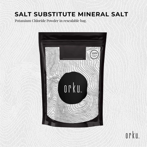 Orku 1Kg Potassium Chloride Powder (KCl) - Food Grade E508 Salt Substitute