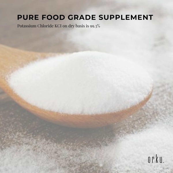 Orku Bulk 10Kg Potassium Chloride Powder (KCl) - Food Grade E508 Salt Substitute