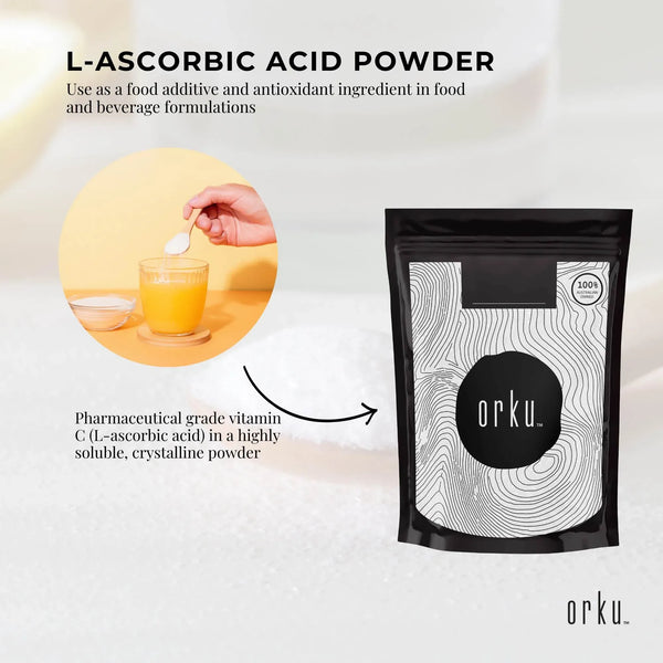 1Kg Vitamin C Powder L-Ascorbic Acid - Pharmaceutical Grade