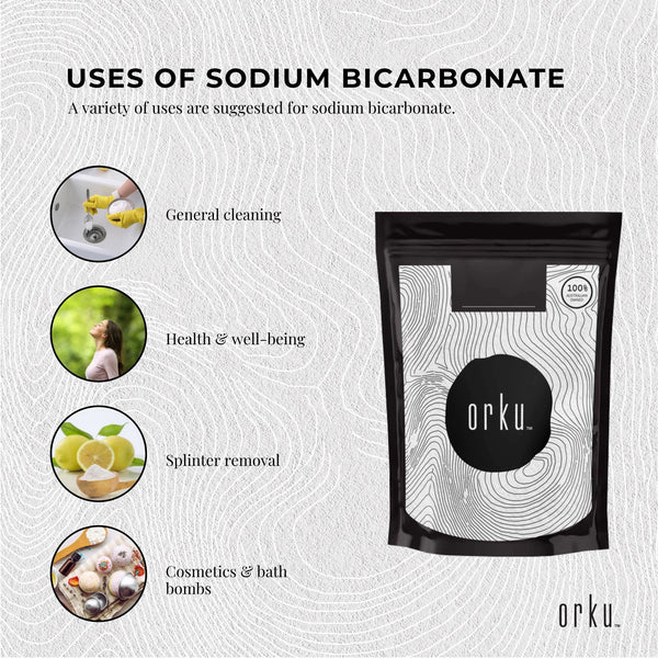 Orku 100g Sodium Bicarbonate Food Grade Baking Soda Aluminium Free NaHCO3 Powder