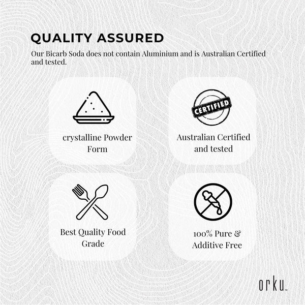 Orku 100g Sodium Bicarbonate Food Grade Baking Soda Aluminium Free NaHCO3 Powder