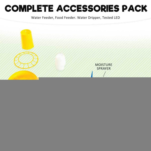 Rooster Farms Electric 96 Egg Incubator + Accessories for Chicken Quail Duck