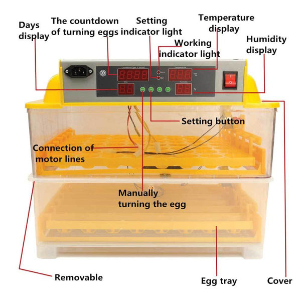 Electric 96 Egg Incubator Turner Drinker Feeder Candler Chicken Turkey Quail Duck