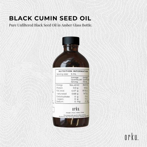 Orku Pure Ethiopian Black Seed Nigella Sativa Cumin Oil Cold Pressed 100ml