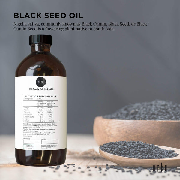 Orku Pure Ethiopian Black Seed Nigella Sativa Cumin Oil Cold Pressed 1L