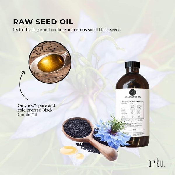 Orku Pure Ethiopian Black Seed Nigella Sativa Cumin Oil Cold Pressed 1L