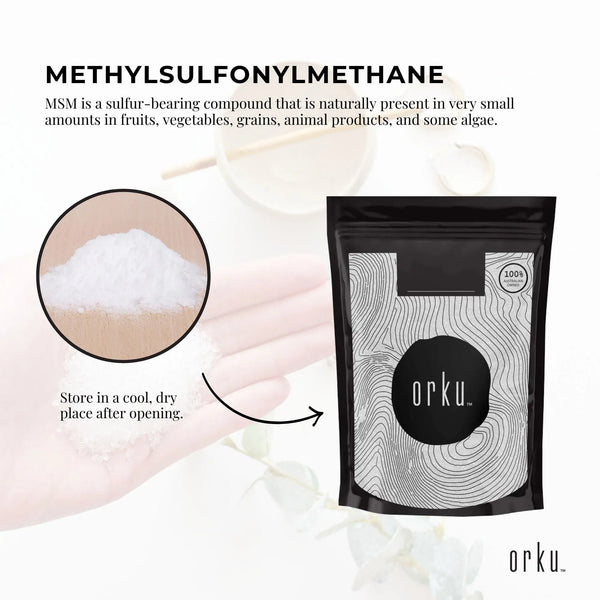 Orku 2Kg MSM Powder or Crystals - 99.9% Pure USP Grade Methylsulfonylmethane
