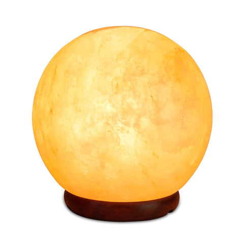 Himalayan Salt Lamp Ball Carved Shape Pink Crystal Rock Light 12V 12W 6.5in