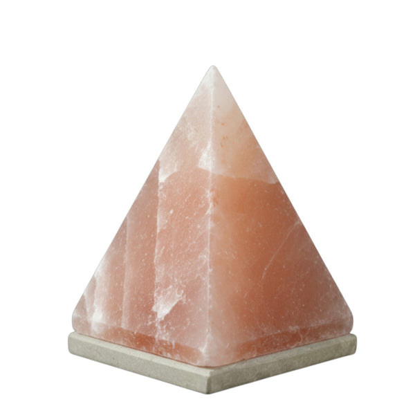 Himalayan Salt Lamp Pyramid Carved Shape Pink Crystal Rock LED Light 12V 12W