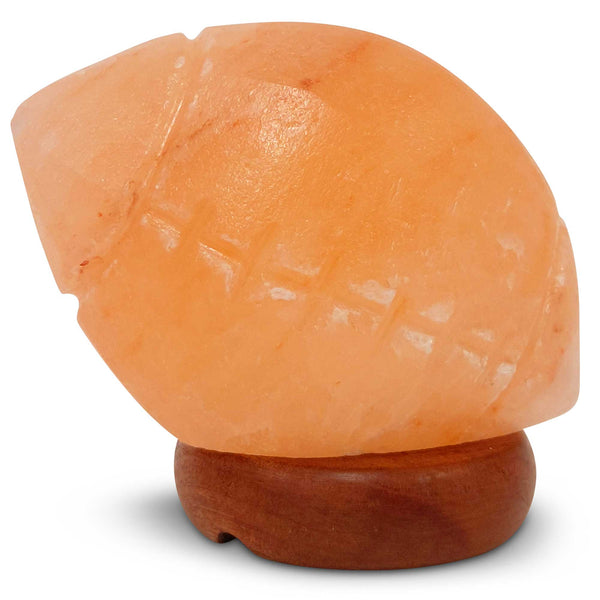 Himalayan Salt Lamp Rugby Ball Carved Shape Pink Crystal Rock Light