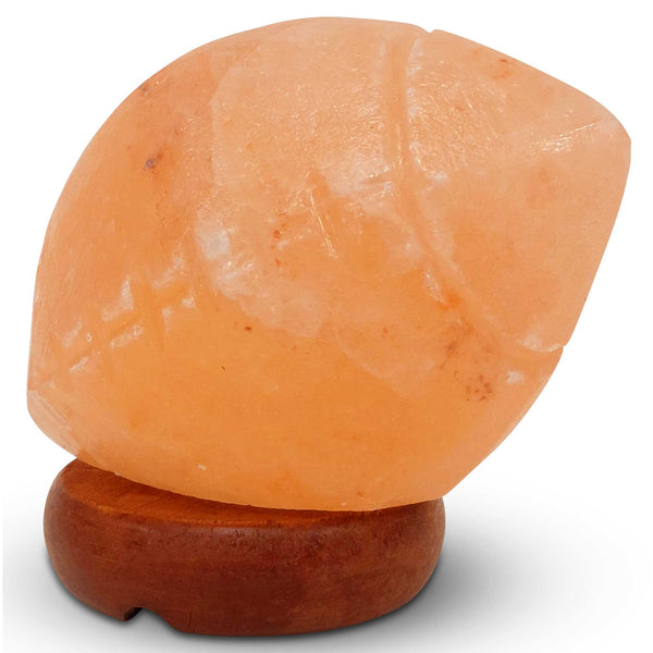 Himalayan Salt Lamp Rugby Ball Carved Shape Pink Crystal Rock Light