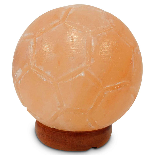 Himalayan Salt Lamp Soccer Ball Carved Shape Pink Crystal Rock Light
