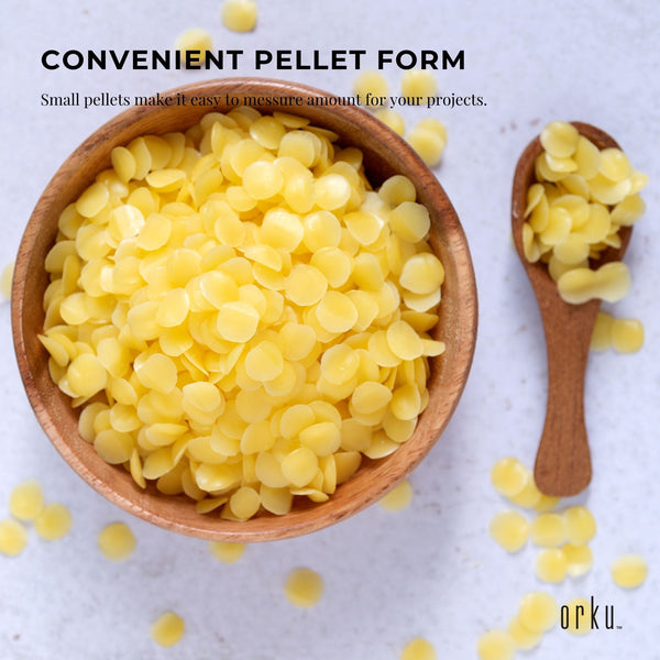 2kg Orku Organic Beeswax Pellets Yellow - Cosmetic Grade Quality Pure Bees Wax