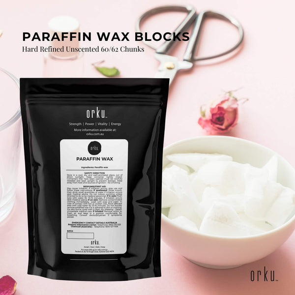Orku Paraffin Wax Blocks Refined Hard Unscented Chunk Candle Soap Making 1kg