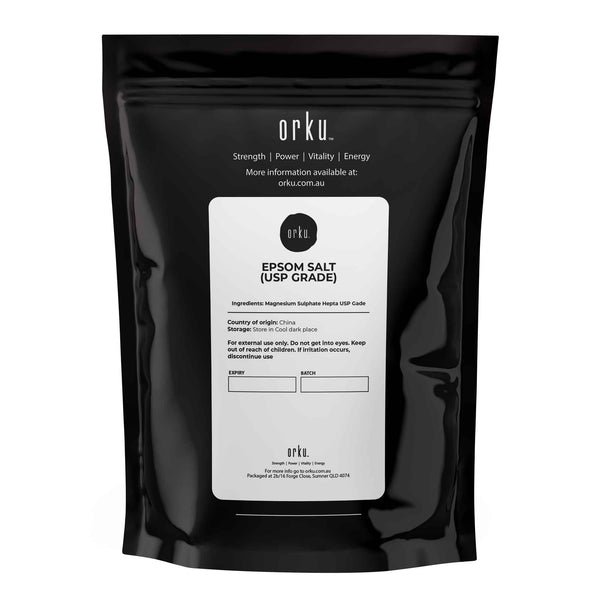 Orku Epsom Salt Magnesium Sulfate Bath Salts Pharmaceutical Grade USP 400g