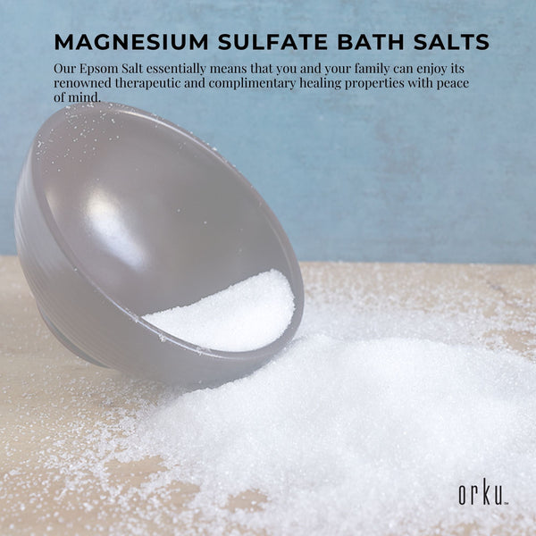 Orku Epsom Salt Magnesium Sulfate Bath Salts Pharmaceutical Grade USP 400g