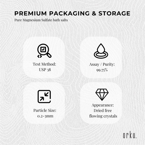 Orku 2Kg Epsom Salt - USP Grade Magnesium Sulfate Body Bath Salts