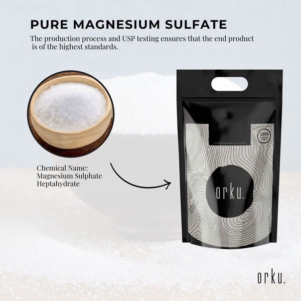 Orku Epsom Salt Magnesium Sulfate Bath Salts Pharmaceutical Grade USP 10kg