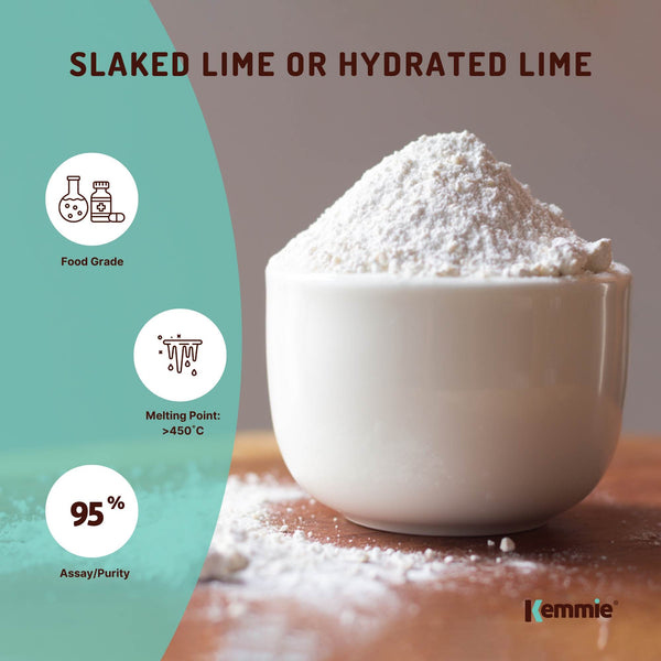 Calcium Hydroxide Powder Hydrated Slaked Pickling Lime Food Grade 100g