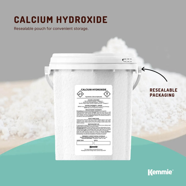 Kemmie 600g Calcium Hydroxide Powder Tub - Food Grade Pickling Lime FCC