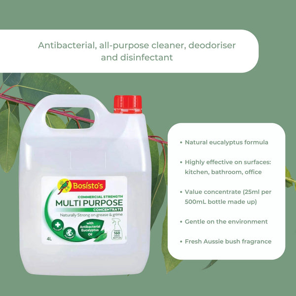 Bosisto's Multipurpose Cleaner Disinfectant Concentrate Eucalyptus Oil 4L