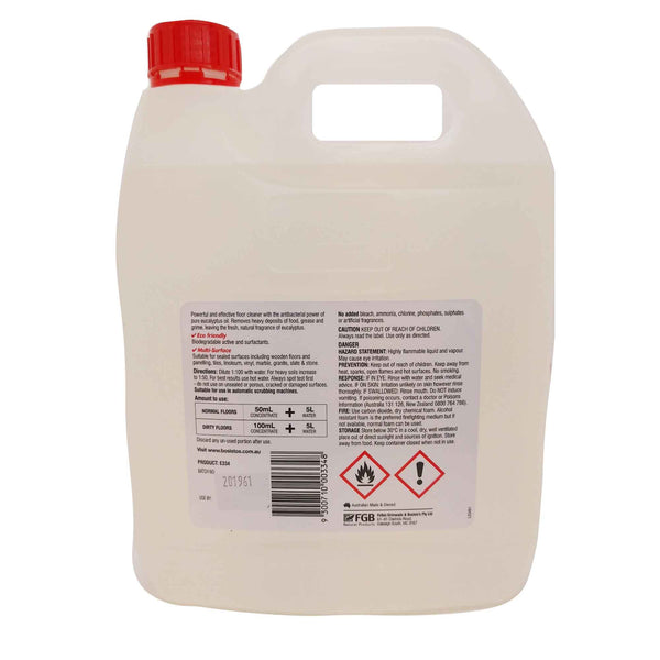 Bosisto's Heavy Duty Floor Cleaner Concentrate Biodegradable Eucalyptus Oil 4L
