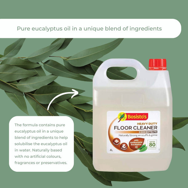 Bosisto's Heavy Duty Floor Cleaner Concentrate Biodegradable Eucalyptus Oil 4L