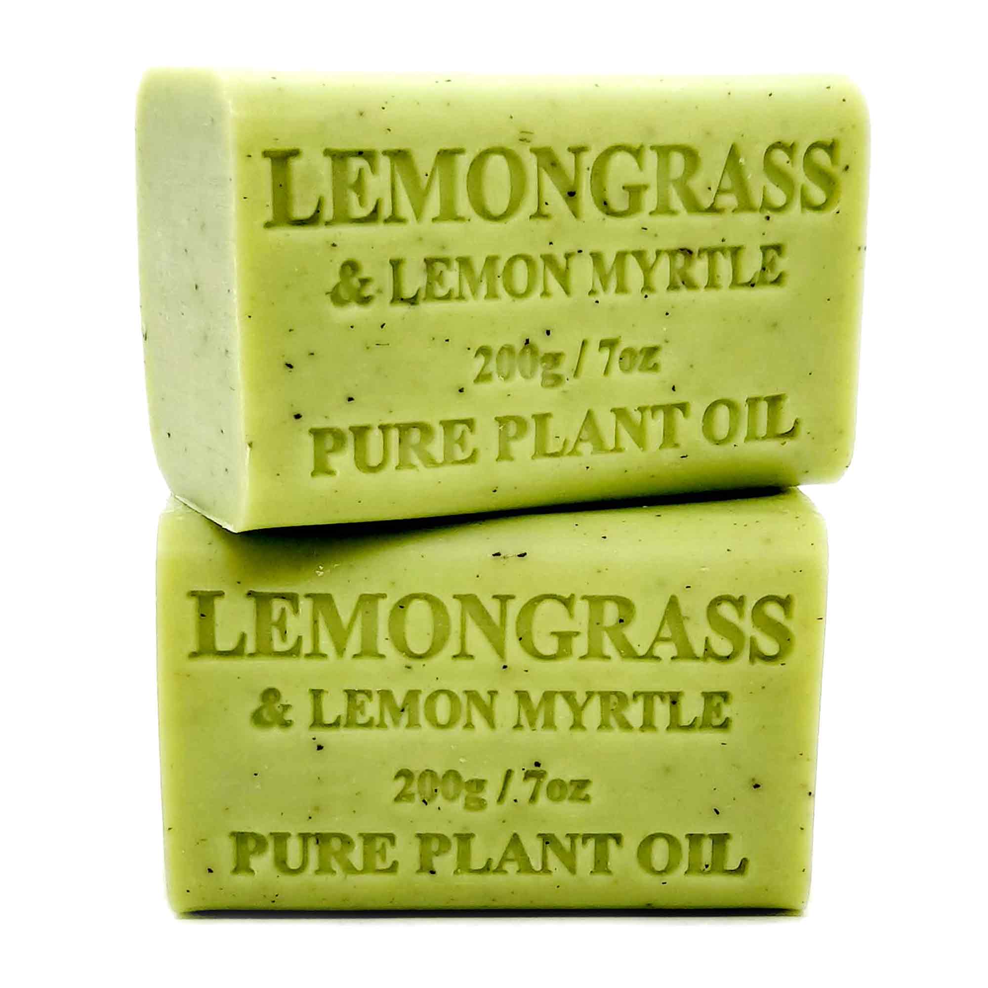 2x 200g Lemongrass Lemon Myrtle Plant Oil Soap Bars Triple Milled Australian