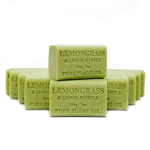 10x 200g Lemongrass Lemon Myrtle Plant Oil Soap Bars Triple Milled Australian