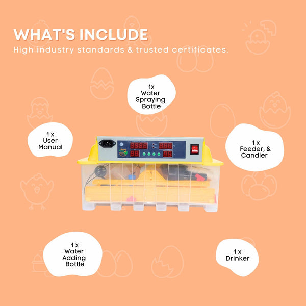 Electric 48 Egg Incubator Turner Drinker Feeder Candler Chicken Turkey Quail Duck