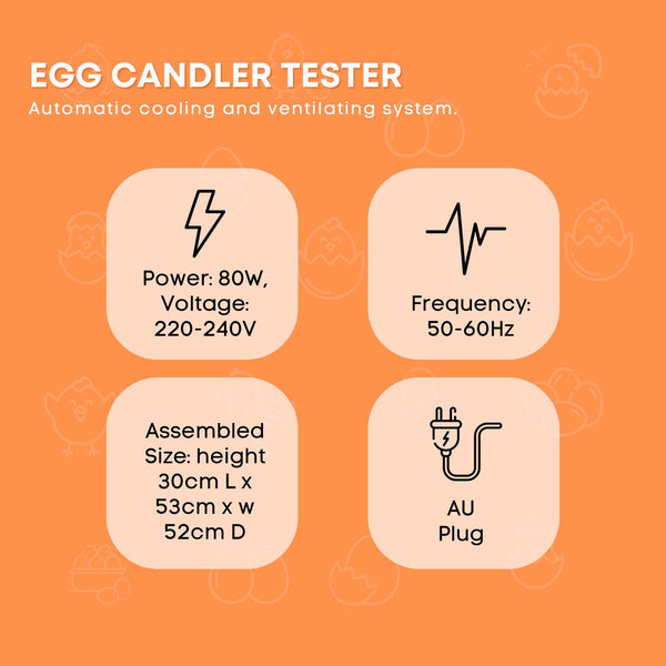 Rooster Farms Electric 48 Egg Incubator + Accessories for Chicken Quail Duck