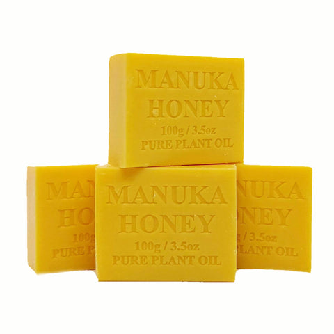 4x 100g Manuka Honey Scented Plant Oil Soap Bars Natural Triple Milled Australian