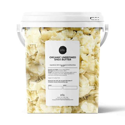 Orku Organic Unrefined Shea Butter Pure African Karite Moisturiser Tub 800g