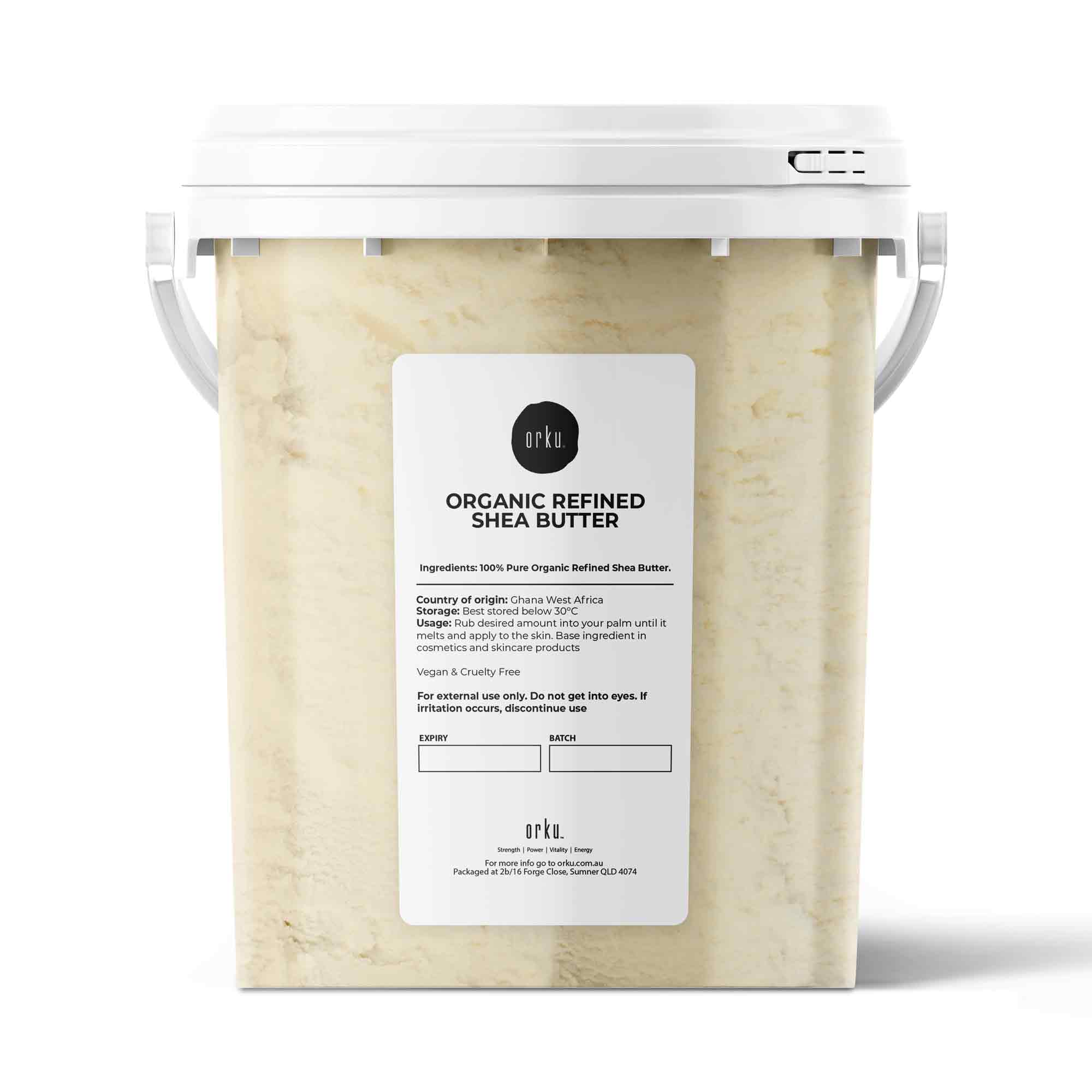 Orku Organic Refined Shea Butter Pure African Karite Moisturiser Tub 1kg