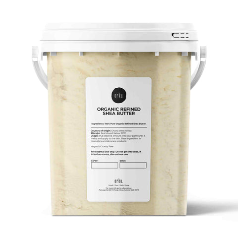 Orku Organic Refined Shea Butter Pure African Karite Moisturiser Tub 1kg