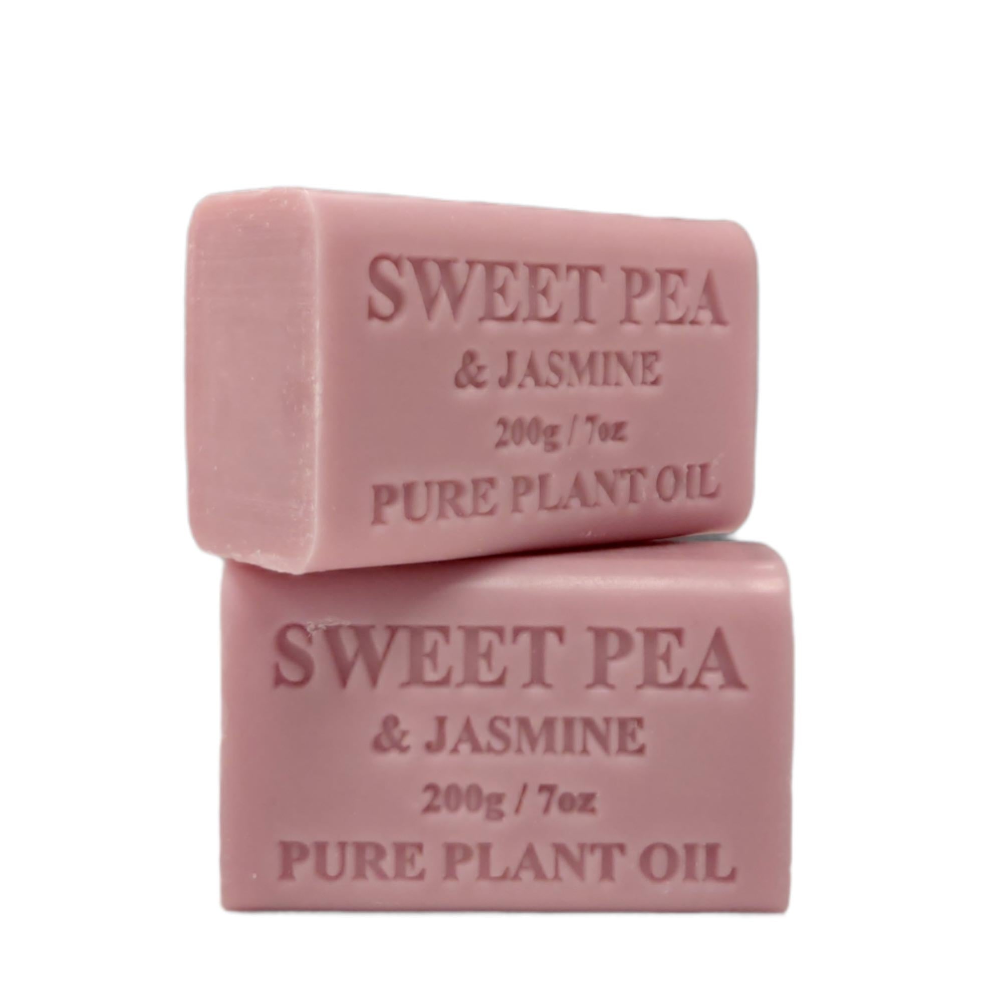 2x 200g Sweet Pea Jasmine Plant Oil Soap Bars Natural Triple Milled Australian