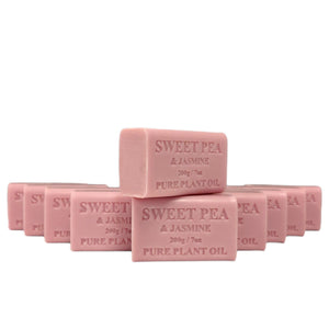 10x 200g Sweet Pea Jasmine Plant Oil Soap Bars Natural Triple Milled Australian
