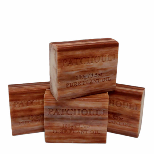 4x 100g Patchouli Plant Oil Soap Bars Natural Triple Milled Australian