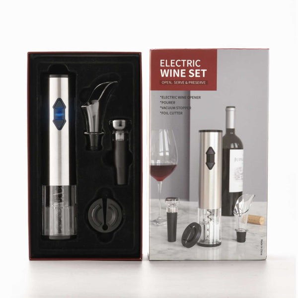 Electric Wine Bottle Opener LED Automatic Corkscrew Pourer Pump Sealer Cutter