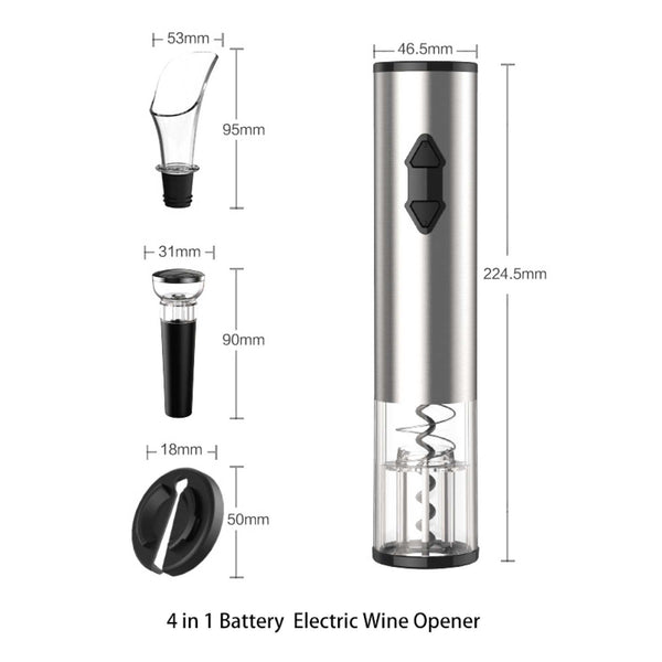 Electric Wine Bottle Opener LED Automatic Corkscrew Pourer Pump Sealer Cutter