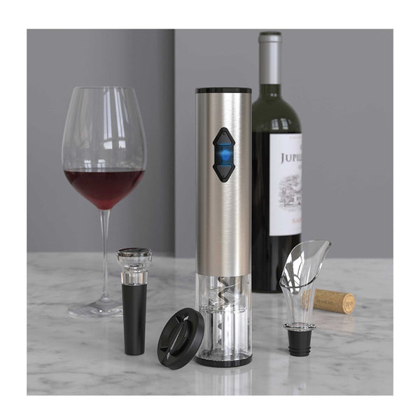 Electric Wine Bottle Opener LED Automatic Corkscrew Pourer Pump Sealer Cutter