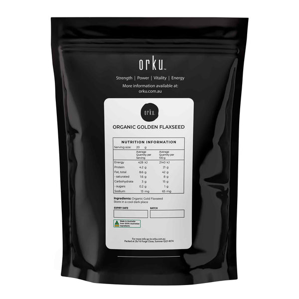 Orku Organic Golden Linseed Flaxseed Whole Grain Flax Seed Omega-3 2kg