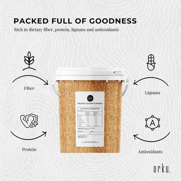 Orku Organic Golden Linseed Flaxseed Whole Grain Flax Seed Omega-3 800g