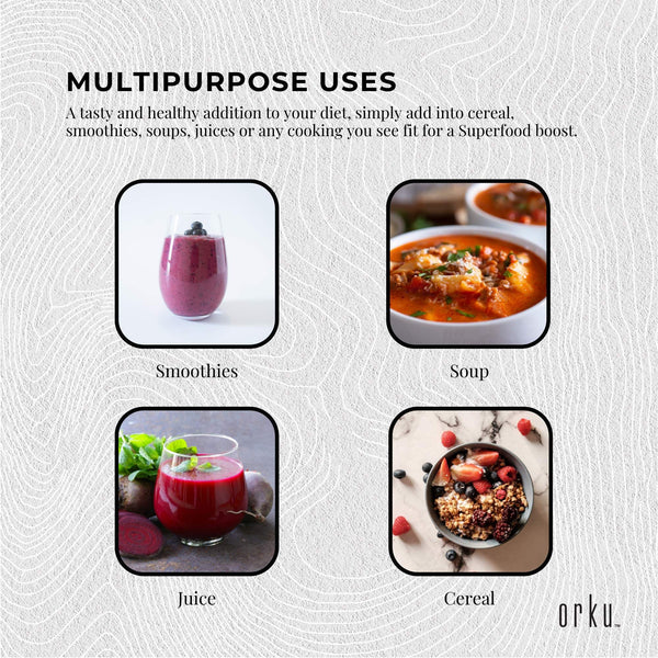 Orku 100g Organic Beetroot Powder - 100% Pure Beet Root Powder - Beta vulgaris