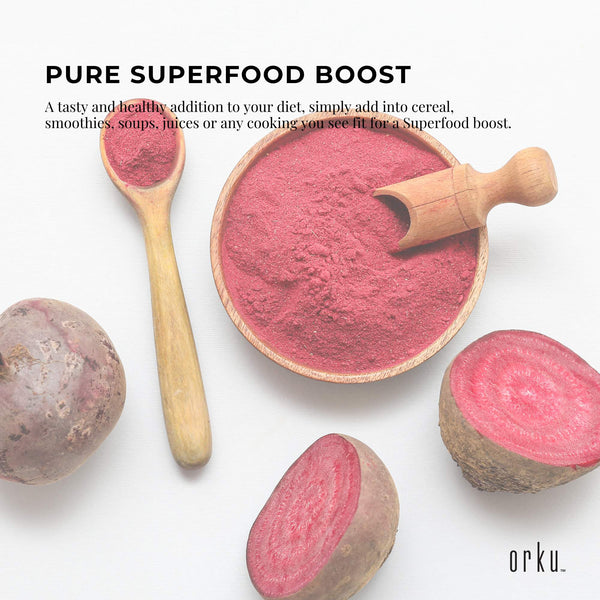 Orku Organic Beetroot Beet Root Beta Vulgaris Powder Superfood Supplement 100g